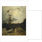 Quay at Caen; Quai a Caen by Stanislas Victor Edouard Lepine