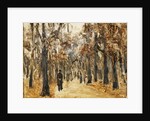 Zoological Gardens in Autumn with Figures Walking; Tiergarten im Herbst mit Spaziergangern by Max Liebermann