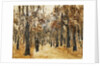 Zoological Gardens in Autumn with Figures Walking; Tiergarten im Herbst mit Spaziergangern by Max Liebermann