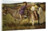 Two Children Riding Donkeys on the Edge of a Moor, 1912 by George Edmund Butler