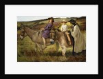 Two Children Riding Donkeys on the Edge of a Moor, 1912 by George Edmund Butler