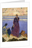 Two Women on Rocks by the Sea by Derwent Lees
