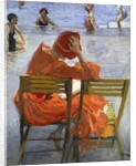 Girl in a Red Dress, Seated by a Swimming Pool, 1936 by John Lavery