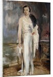Portrait of Loelia, Duchess of Westminster, later Lady Lindsay, small full length, in Evening Dress by Glyn Warren Philpot