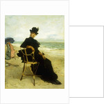 A Lady Seated on a Veranda by Francesco Miralles Galaup