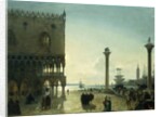 Piazza San Marco at Night by Friedrich Nerly