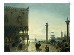 Piazza San Marco at Night by Friedrich Nerly