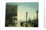 Piazza San Marco at Night by Friedrich Nerly