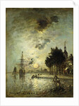 Moonlight; Clair de Lune, 1886 by Johan-Barthold Jongkind