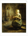 A Child Peeling Potatoes by Evert Pieters