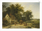 Playing Football Outside the Gun Inn, 1844 by Alfred Walter Williams