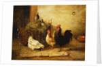 Poultry and Pigeons in an Interior, 1881 by Walter Hunt