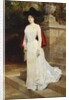 Portrait of a Lady, Standing Full Length, Wearing a Cream Dress and a Red Cloak by Diogene Ulysse Napoleon Maillart