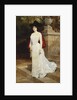Portrait of a Lady, Standing Full Length, Wearing a Cream Dress and a Red Cloak by Diogene Ulysse Napoleon Maillart