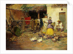 Feeding the Chickens, by Jose Benlliure y Gil