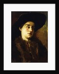 Portrait of a Lady, Wearing a Fur Coat and Black Hat by Heinrich Wilhelm Truebner