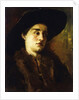 Portrait of a Lady, Wearing a Fur Coat and Black Hat by Heinrich Wilhelm Truebner