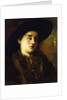 Portrait of a Lady, Wearing a Fur Coat and Black Hat by Heinrich Wilhelm Truebner