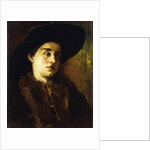 Portrait of a Lady, Wearing a Fur Coat and Black Hat by Heinrich Wilhelm Truebner