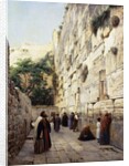 Praying at the Western Wall, Jerusalem by Gustave Bauernfeind