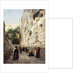 Praying at the Western Wall, Jerusalem by Gustave Bauernfeind