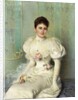 Portrait of a Lady, seated three quarter length, wearing a White Dress, 1895 by Vittorio Matteo Corcos