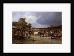 The Horse Market at Honnebont, 1871 by Jules Achille Noel