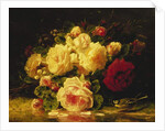 Roses with a Blue Tit by a Stream by Jean Baptiste Robie