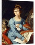 Portrait of a Lady with her Pug Dog by German School