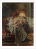 A Lady Sewing in an Interior by Delphin Enjolras