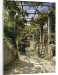 In the Shadow of an Italian Pergola, A Warm Afternoon in Anacapri, 1884 by Peder Monsted