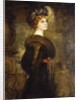 Portrait of a Lady, standing three-quarter length by Franz Seraph von Lenbach