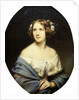 Portrait of Jenny Lind, standing half length in a White Dress and a Light Blue Shawl by Eduard Magnus