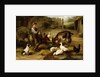 A Boy with Poultry and a Goat in a Farmyard, 1903 by Charles Hunt