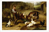A Boy with Poultry and a Goat in a Farmyard, 1903 by Charles Hunt