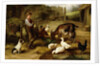A Boy with Poultry and a Goat in a Farmyard, 1903 by Charles Hunt