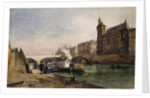 On the Seine, Paris by Georges Francois Guiaud