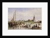 Fisherfolk on a Beach with a Town Beyond, 1857 by Johan Gerard Smits