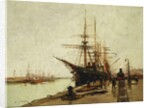 A Harbour, by Eugene (1854-1941) Galien-Laloue