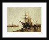 A Harbour, by Eugene (1854-1941) Galien-Laloue