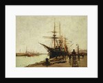 A Harbour, by Eugene (1854-1941) Galien-Laloue