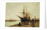 A Harbour, by Eugene (1854-1941) Galien-Laloue