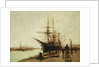 A Harbour, by Eugene (1854-1941) Galien-Laloue