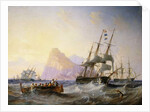 British Men O' War off Gibraltar, 1855 by John Wilson Carmichael