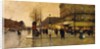 A Parisian Street Scene by Eugene Galien-Laloue