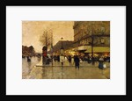 A Parisian Street Scene by Eugene Galien-Laloue
