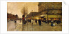 A Parisian Street Scene by Eugene Galien-Laloue