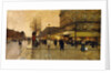 A Parisian Street Scene by Eugene Galien-Laloue