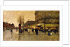 A Parisian Street Scene by Eugene Galien-Laloue