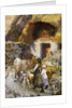 Girls Driving Animals to a Barn by Mose Bianchi